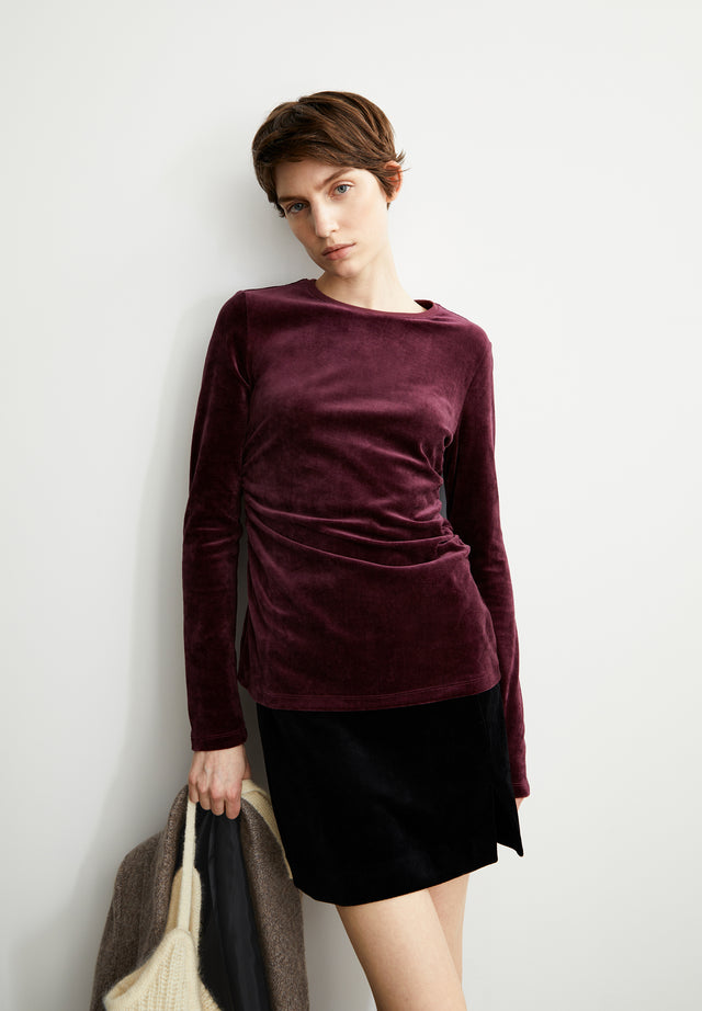 Armedangels | LORA Organic Velour Top | Cranberry