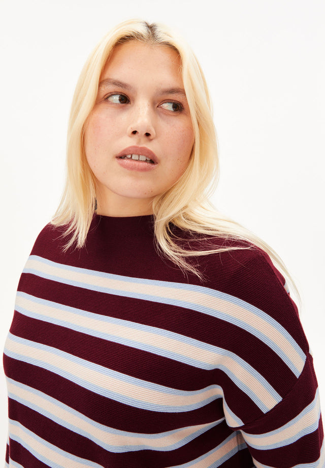 Armedangels | MERINAA | Stripe | Red/Blue/Oatmilk