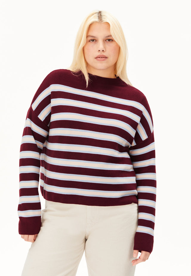 Armedangels | MERINAA | Stripe | Red/Blue/Oatmilk