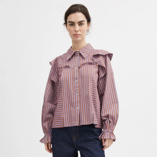 Skall Studio |  Dauphine shirt | Violet Orange Stripe