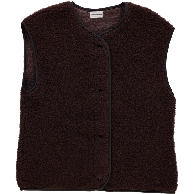 Poudre Organic| Wool Berger Vest | Espresso