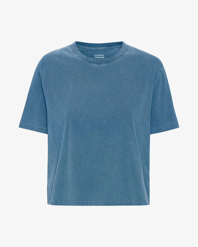 Colorful Standard |  BOXY CROP T-Shirt | Faded Indigo