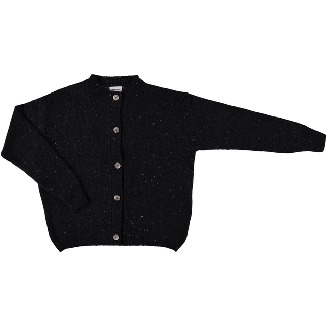 Poudre Organic | PETALE Wool Cardigan | Speckled Black