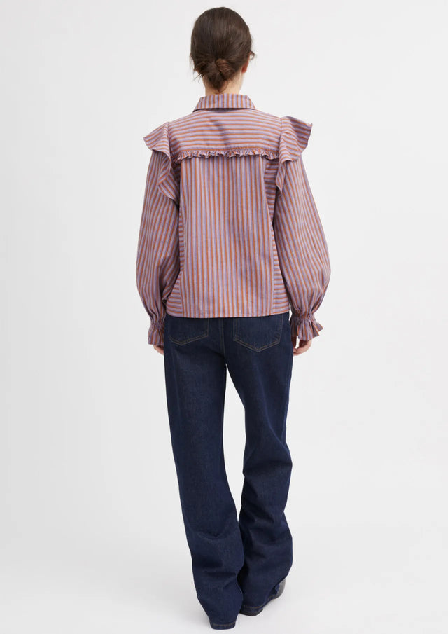 Skall Studio |  Dauphine shirt | Violet Orange Stripe