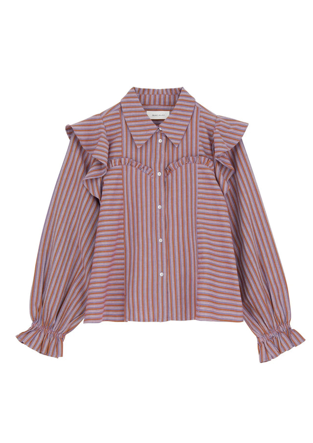 Skall Studio |  Dauphine shirt | Violet Orange Stripe