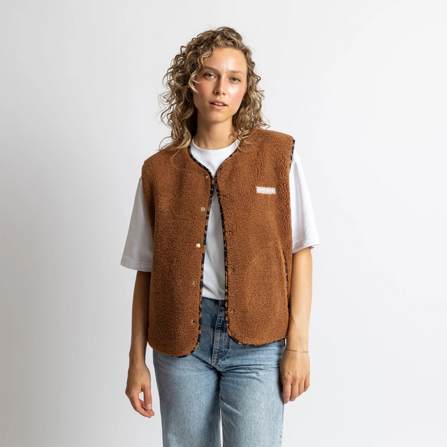 VIVI MARI | Teddy Fleece Vest | Caramel