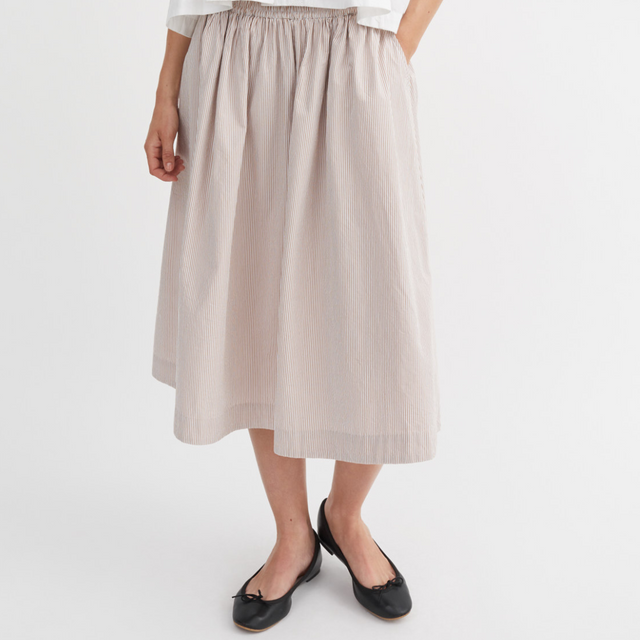 Skall Studio | GINNY Skirt | Warm Beige/White Stripe