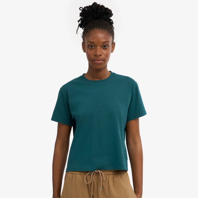 Colorful Standard |  BOXY CROP T-Shirt | Ocean Green