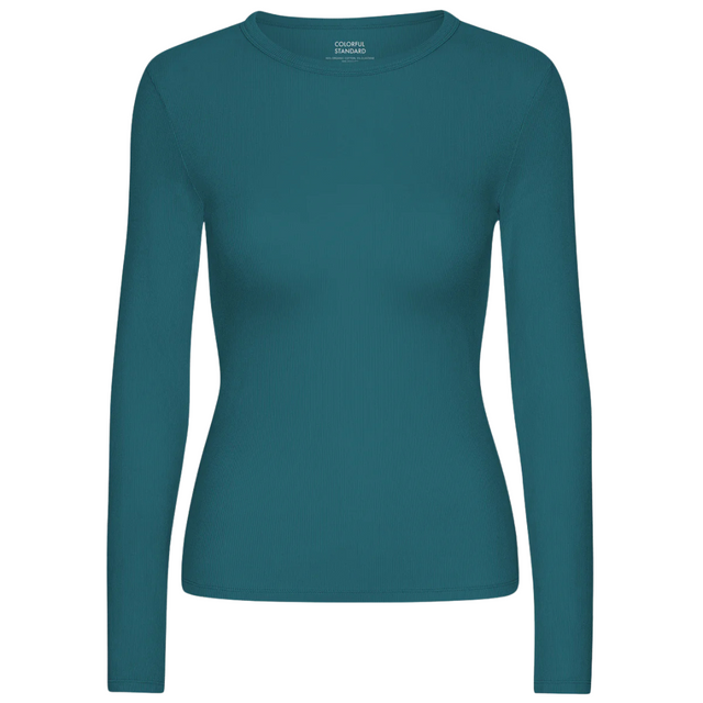 Colorful Standard | Rib Long Sleeve Top | Ocean Green