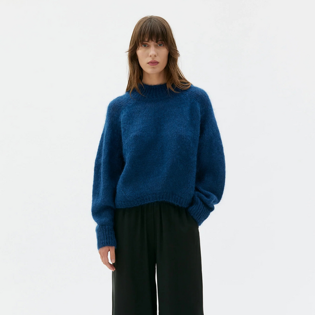MASKA | FAYE Chunky Mohair Silk Top | Lazuli Blue