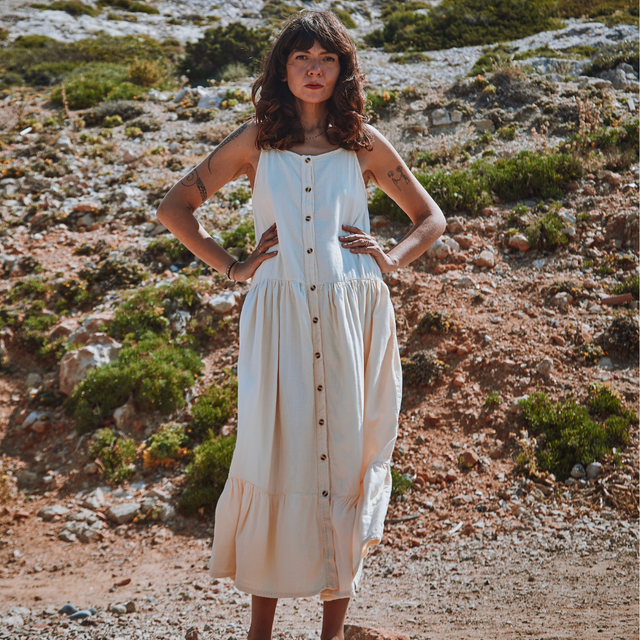 Poudre Organic | CELOSIE Dress | Double Cream