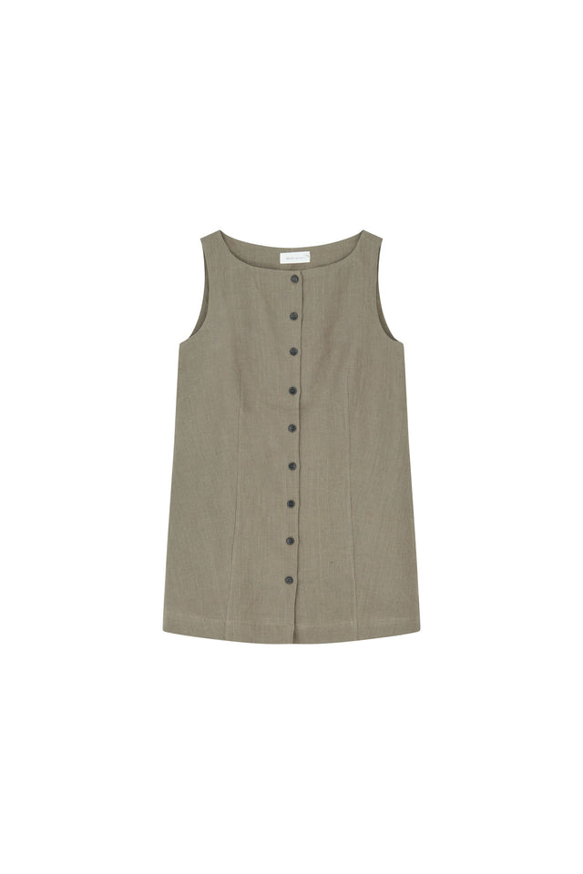 Skall Studio | VETIVER Linen Dress | Khaki