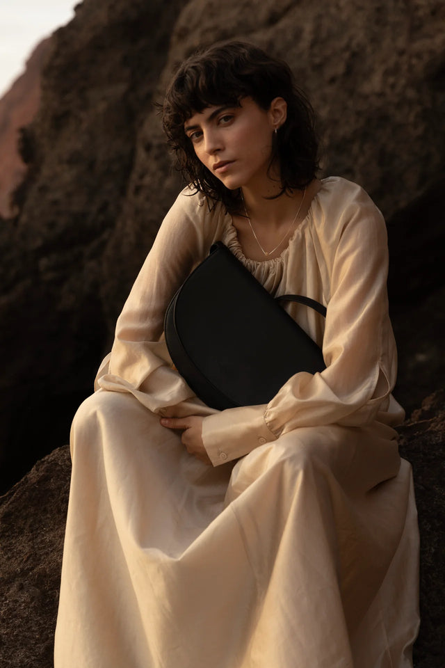 MONK & Anna | SOMA Half Moon Bag | Black
