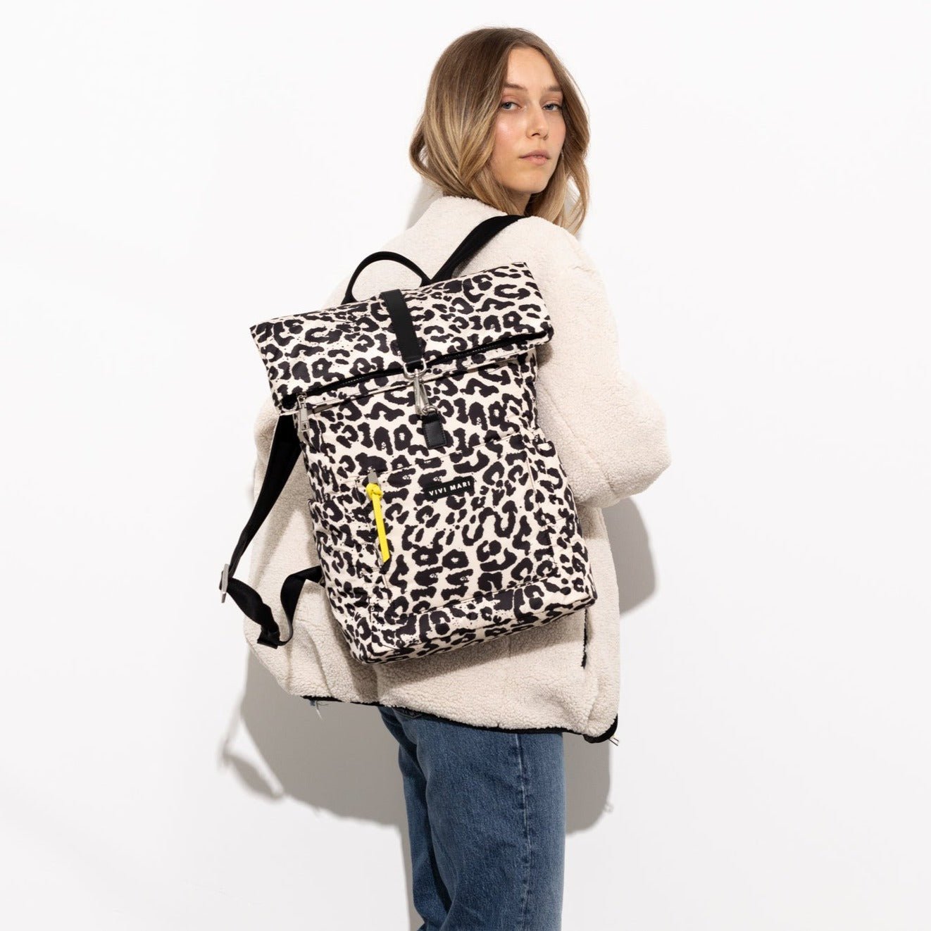 VIVI MARI Backpack Leopard Sand