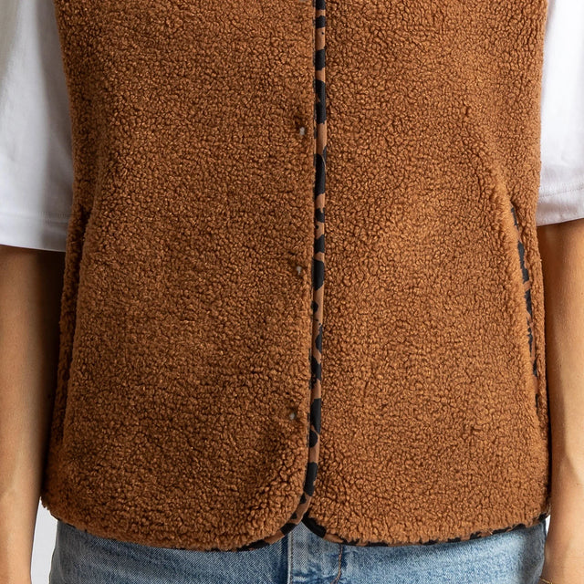 VIVI MARI | Teddy Fleece Vest | Caramel