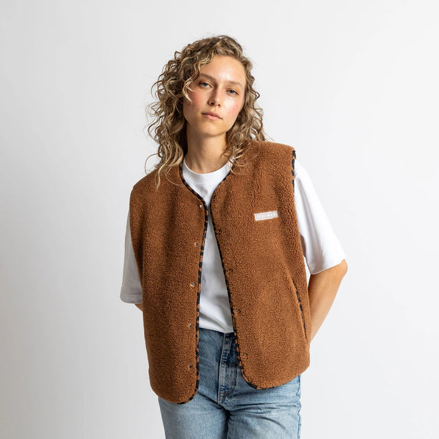 VIVI MARI | Teddy Fleece Vest | Caramel