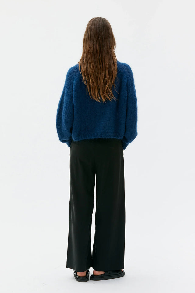 MASKA | FAYE Chunky Mohair Silk Top | Lazuli Blue