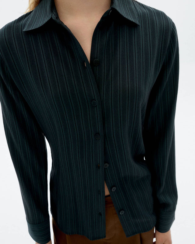 Thinking Mu | KATHA Blouse | Dark Green