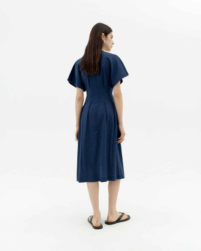 Thinking Mu | LAURA Hemp Dress | Navy