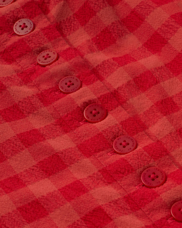 Thinking Mu | MAUD Seersucker Jumpsuit | Red Check