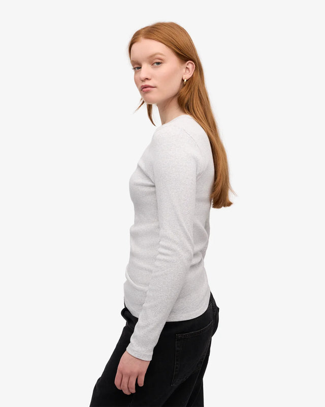 Colorful Standard | Rib Long Sleeve Top | Snow Melange
