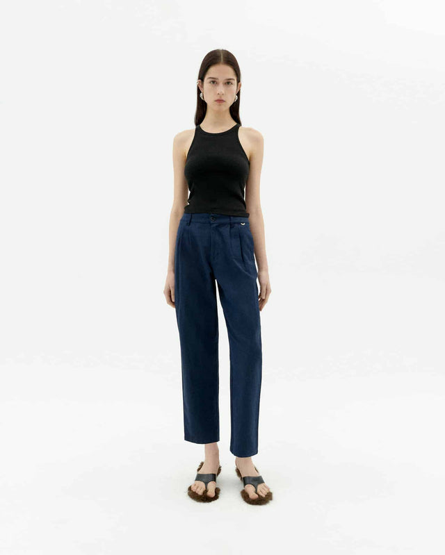 Thinking Mu | RINA Hemp Trouser | Navy