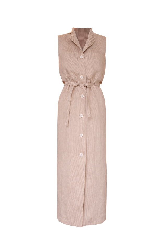 Felicity Linen Dress | Wheat